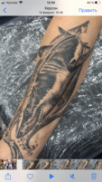 Татуировка моряка в Херсоне в виде акулы, тату акула. Морская тату